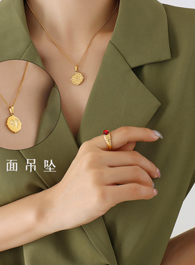 欧美ins风钛钢双面项链女百搭