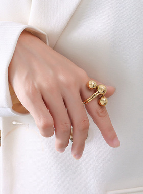 2021年抖音夸张简约几何五角星图形戒指欧美风手饰品嘻哈百搭饰品