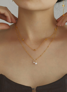 摩天轮新款批花花朵锁骨链耳环套