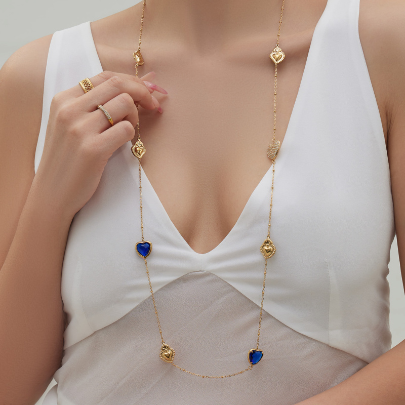 爆闪满钻爱心不锈钢心形彩色玻璃