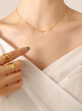 摩天轮极简精致百搭小爱心项链小