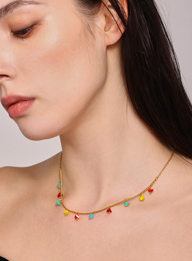 摩天轮ins时尚轻奢切面水晶石项