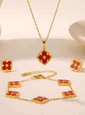 新款布契拉提15大四叶草5花手链CNC高版本镀18k工艺复古菱形宫廷