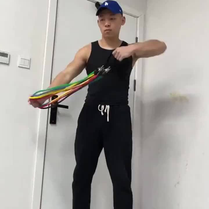 男士臂力绳可调拉力器手