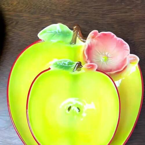 可爱苹果碗陶瓷饺子盘子