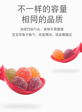 婴儿童学吃饭训练勺宝宝训练学习辅食弯头汤勺子套装家用防摔2个