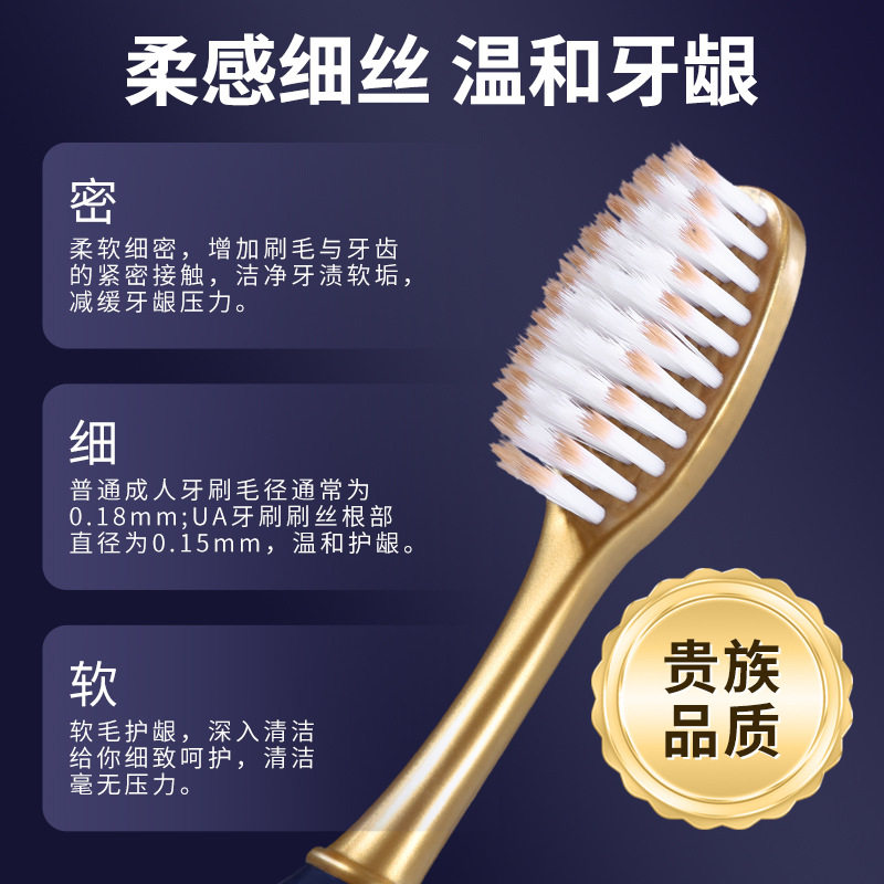 【LR】6支卡板装成人家用橄榄软毛宽头牙刷防滑手柄洁齿手动牙刷