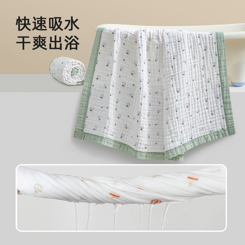 婴儿浴巾纯棉纱布a类秋冬