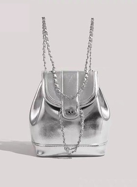 UR韩国小众Cardinal red小香风链条包质感复古单肩水桶包双肩包