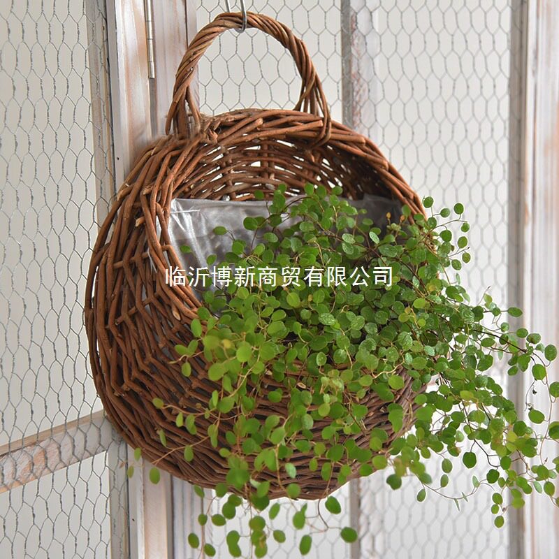 藤编壁挂花盆花篮绿植盆