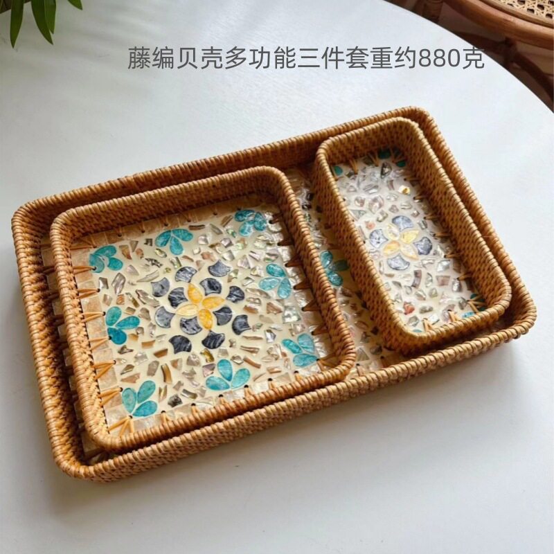 藤编筐家用点心篮糖果贝