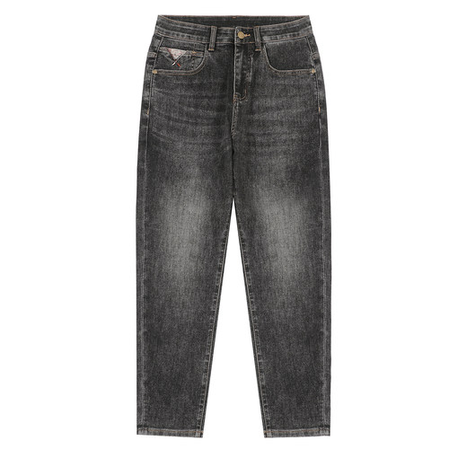 2025秋冬黑色质感牛仔裤