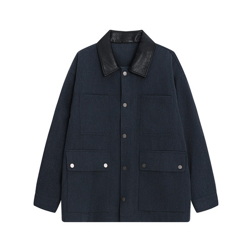 BSIJA羊毛斜纹巴恩风外套夹克