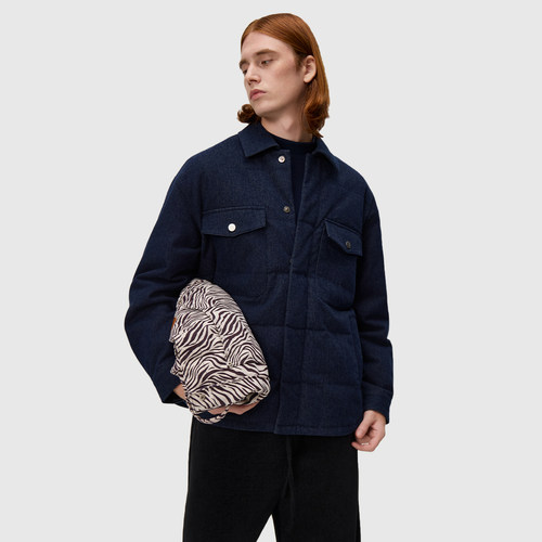 BSIJA牛仔衬衫羽绒服男士羽绒服