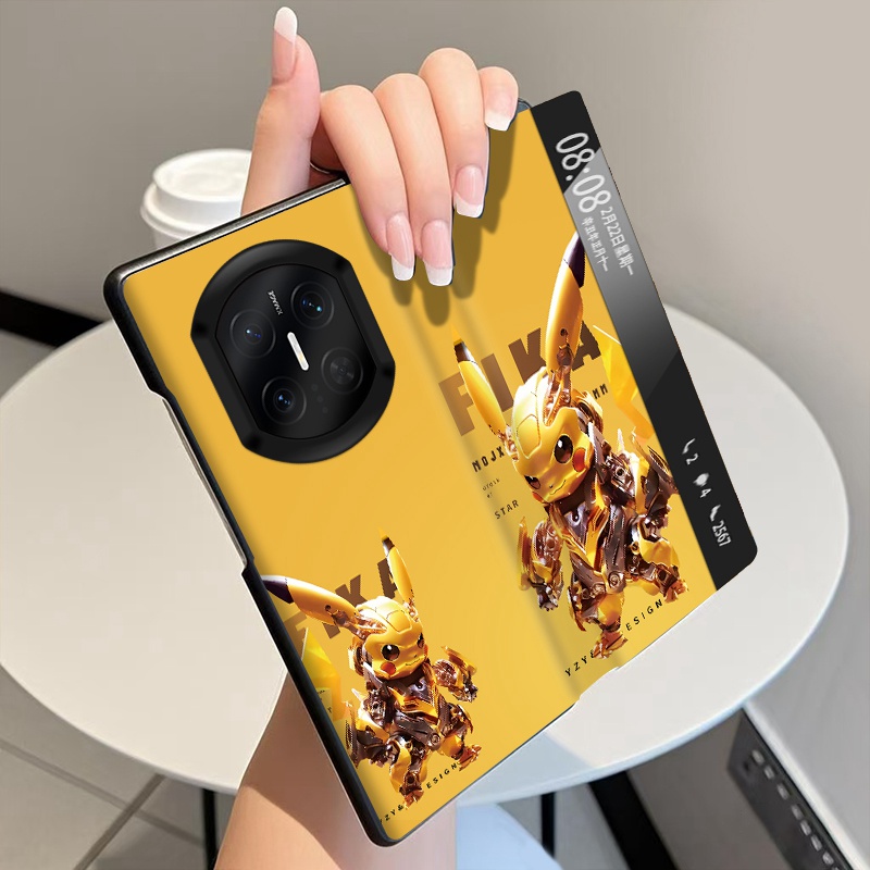 机械皮神适用华为MateX7手机壳翻盖全包皮套MateX6折叠屏磁吸智能视窗MateX5中轴MateX3铰链MateX2保护套