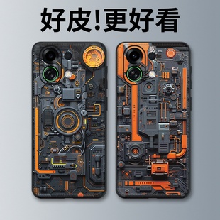 机械装置适用OPPOK13TurboPro手机壳皮革纹高级OPPO K13Turbo个性潮牌保护套OPPOK12镜头全包防摔手机套