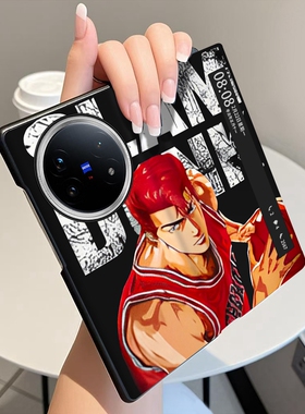 红色球衣适用vivoXFold5手机壳翻盖全包中轴铰链XFold3Pro折叠屏磁吸智能休眠视窗vivo XFold3防摔保护套