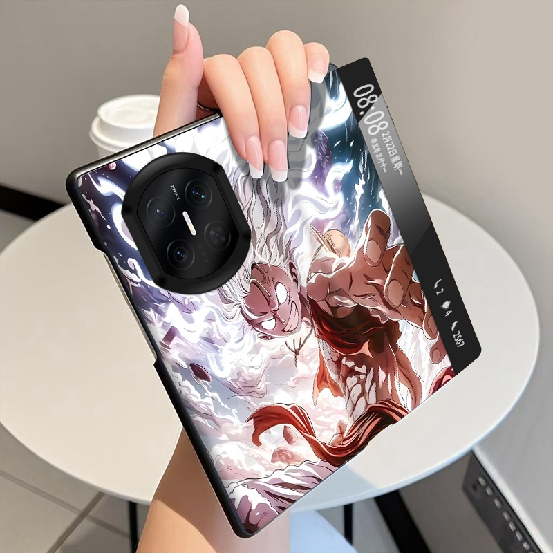 霸气路飞适用华为MateX7手机壳翻盖全包皮套MateX6折叠屏磁吸智能视窗MateX5中轴MateX3铰链MateX2保护套