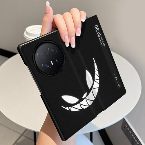 恶魔黑猫适用荣耀MagicV6手机壳翻盖皮套MagicV5折叠屏MagicV3智能视窗MagicVs3磁吸V2全包MagicVs2保护套