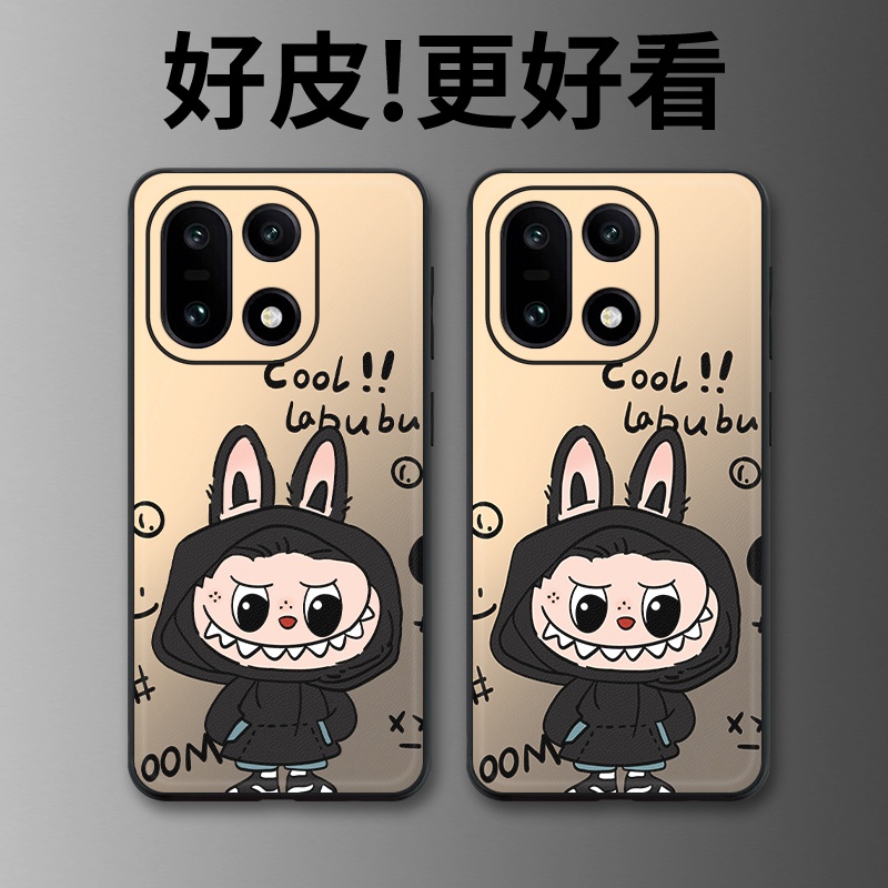 潮酷公仔适用一加15手机壳皮革纹Ace6个性Ace5至尊版1加13T潮牌Ace3Pro全包12防摔Ace竞速版Ace2V保护套