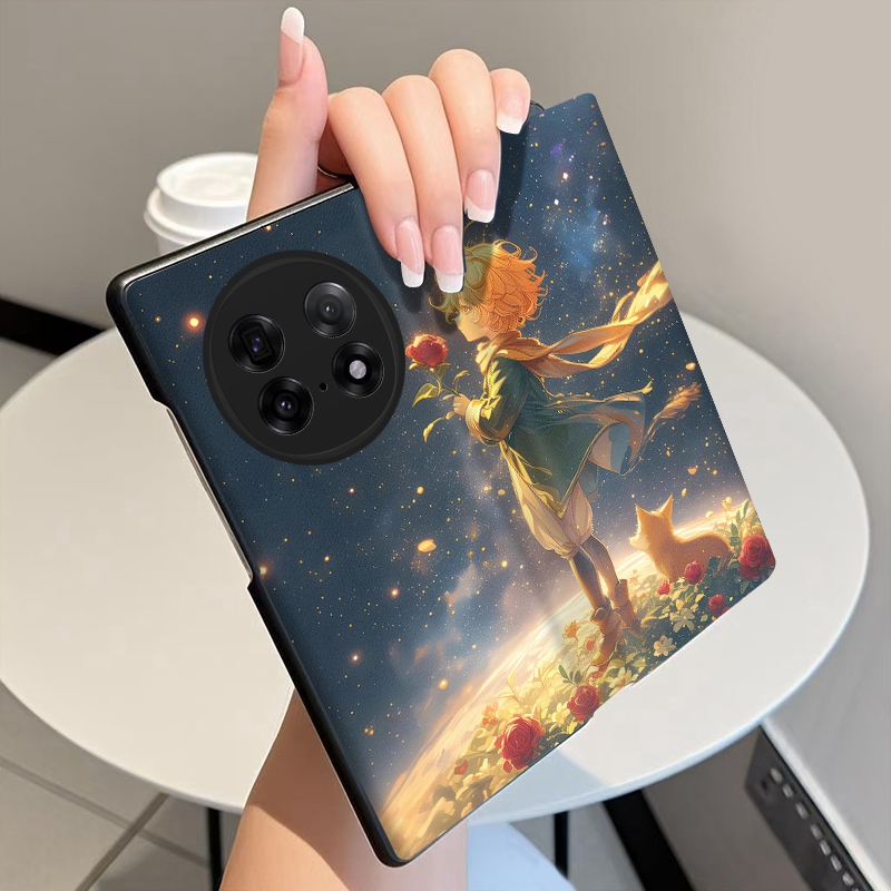 玫瑰小王子适用于OPPOFindN5手机壳翻盖皮套全包中轴铰链磁吸OPPO FindN5折叠屏手机套新款ins个性防摔保护套
