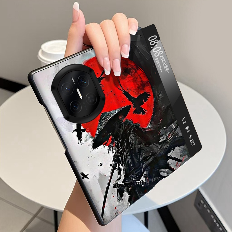 血月之下适用华为MateX7手机壳翻盖全包皮套MateX6折叠屏磁吸智能视窗MateX5中轴MateX3铰链MateX2保护套