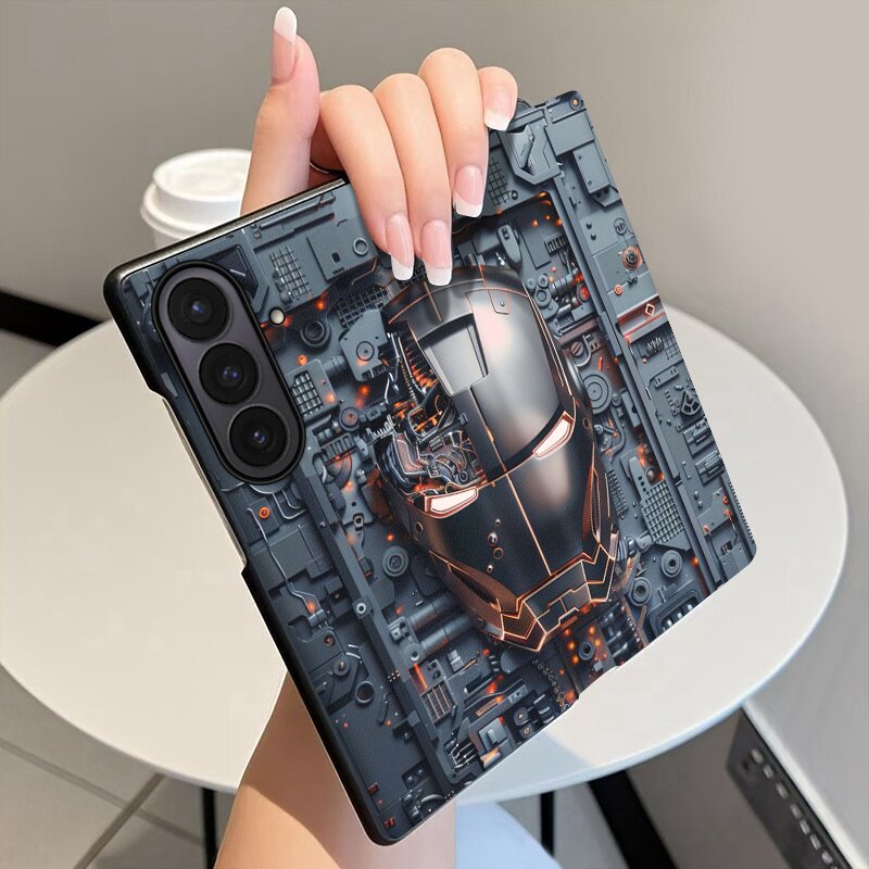 机械之心适用三星ZFold7手机壳翻盖皮套ZFold6全包中轴铰链ZFold5折叠屏Galaxyw25磁吸智能休眠w24保护套