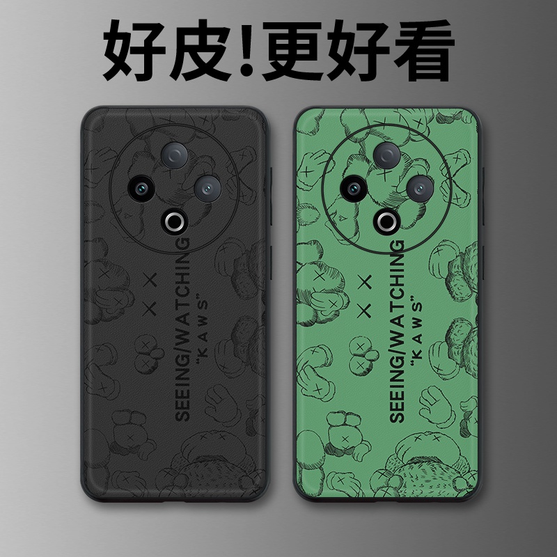 芝麻街适用vivoY500手机壳皮革纹vivo Y500个性潮牌Y300Pro+手机套Y300GT全包防摔T300i新款保护套
