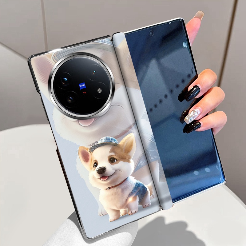 萌犬侦探适用vivoXFold5手机壳磁吸中轴XFold3全包铰链XFold3Pro折叠屏高级电镀vivo XFold3超薄防摔保护套