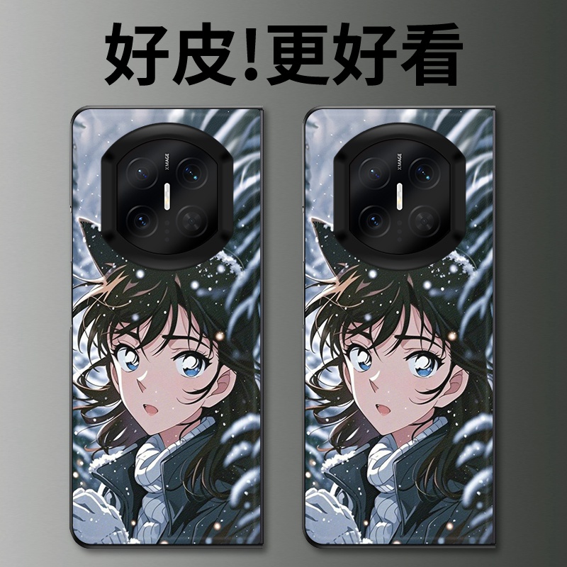 猫耳少女适用华为MateX7手机壳高级皮革纹MateX6折叠屏皮套MateX5个性潮牌MateX3典藏版MateX2防摔保护套