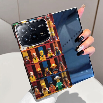 乐高人偶适用小米mixfold4手机壳磁吸中轴全包高级电镀mixfold3折叠屏保护套个性超频高级皮套防摔手机套