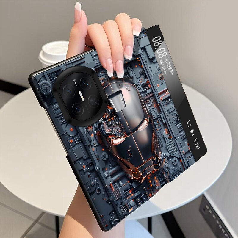 机械之心适用华为MateX7手机壳翻盖全包皮套MateX6折叠屏磁吸智能视窗MateX5中轴MateX3铰链MateX2保护套