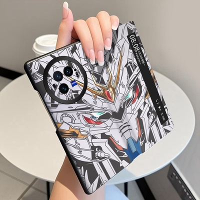 高达适用vivoXFold3Pro手机壳翻盖全包中轴铰链皮套vivo Xfold3折叠屏手机套视窗磁吸vivoXfold3保护套