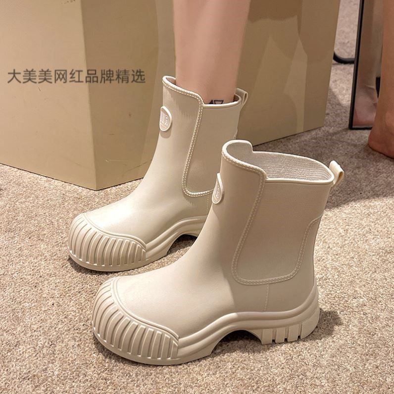 2025新款雨鞋女款时尚马丁靴外穿雨靴中筒水鞋防水防滑胶鞋成人水