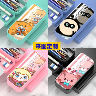 卡通蛋贩子周边文具盒大容量高颜值马卡龙色定制网红收纳笔盒可爱