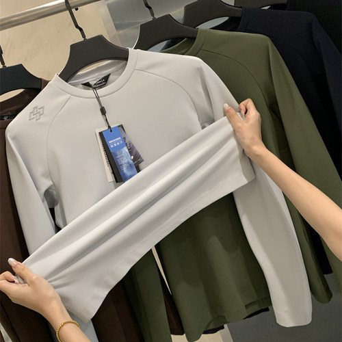 意式PSENY柜货！3D立体硅胶工艺！秋冬情侣款中空纱长袖T恤打底衫