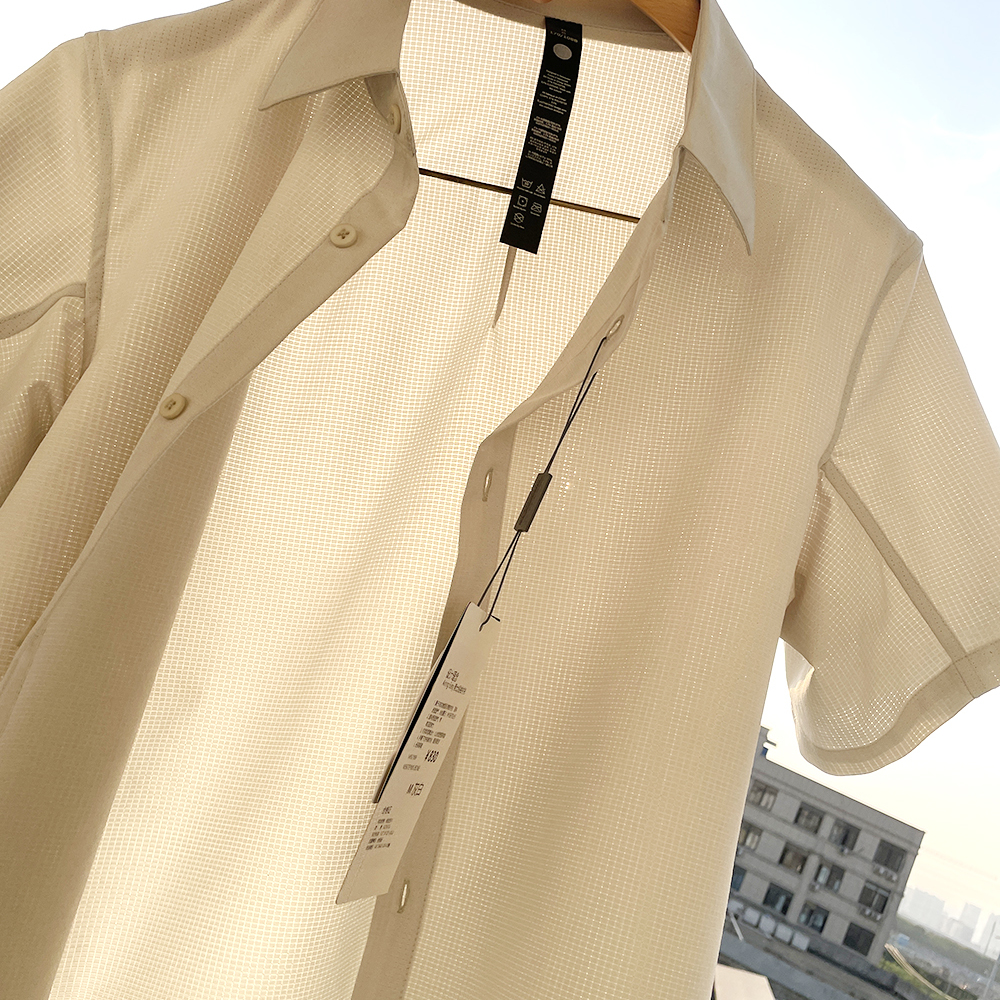 男士轻便透气短袖翻领衬衫衬衣