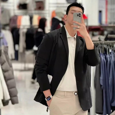 高端春夏男士轻薄压胶弹力西服