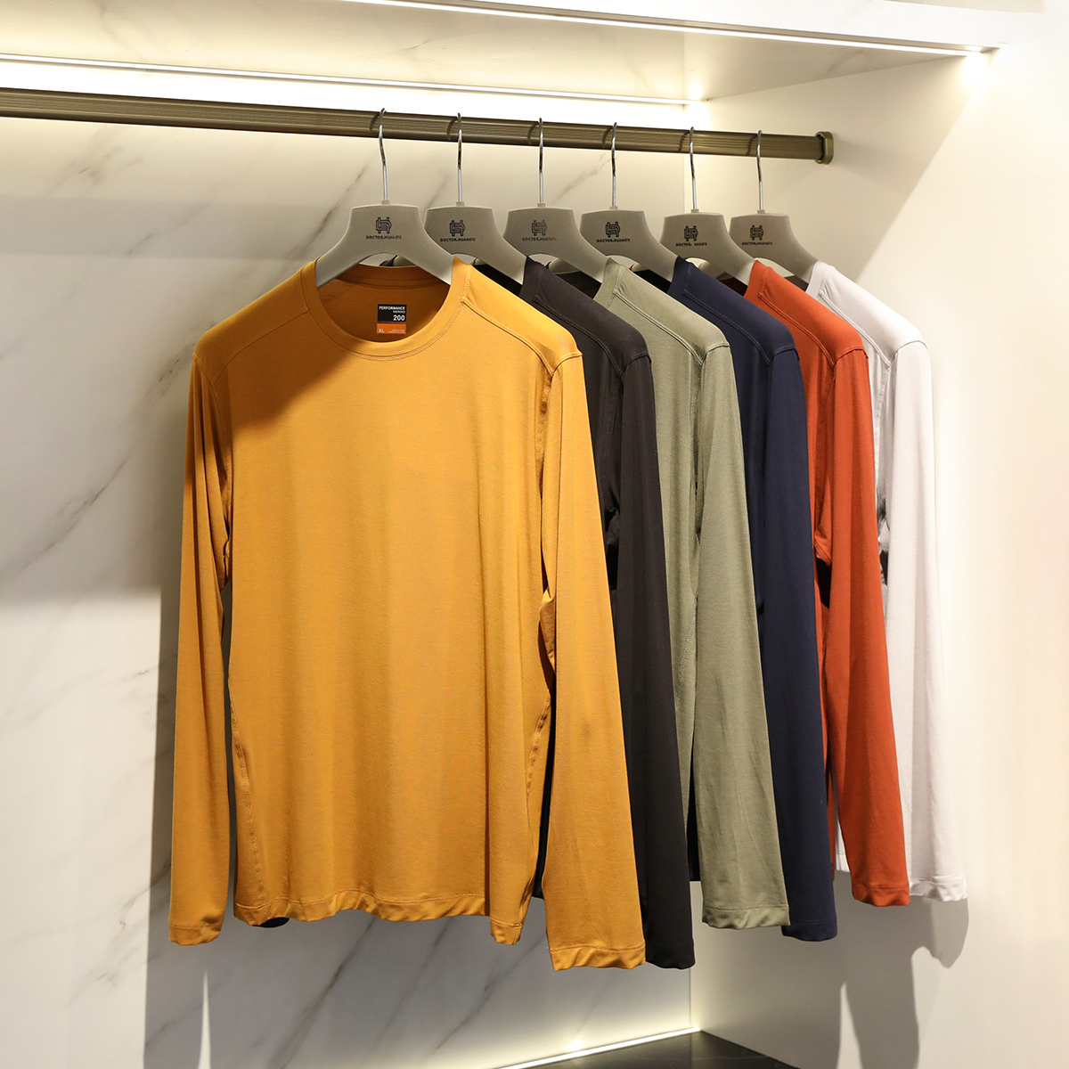 鸟系经典户外!莱赛尔天丝羊毛~情侣男士春季弹力保暖打底长袖T恤