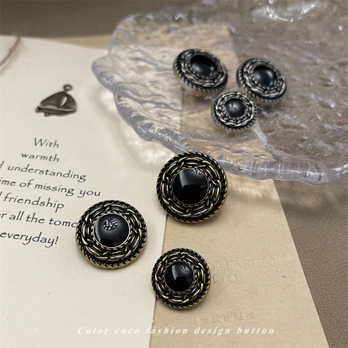 colorcoco时尚复古小香风大衣扣