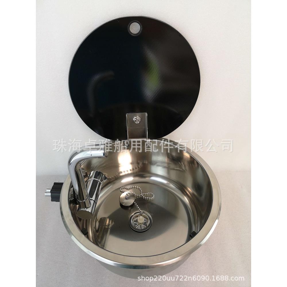 钢化玻璃罩不锈钢水槽 房车游艇300*130毫米GR-532C