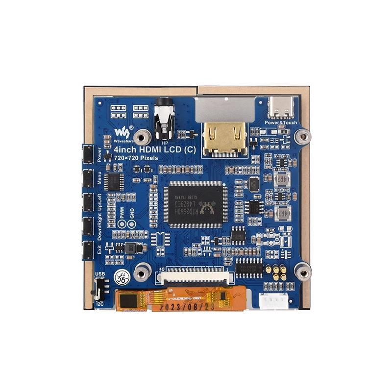 微雪 4寸电容触控屏 720×720 方形IPS全贴合屏幕 顶针供电设计