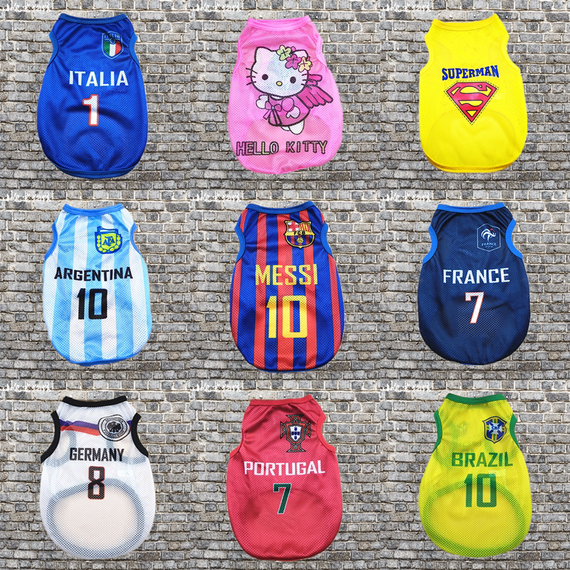 中小型寵物網眼衣服犬夏款足球狗狗服飾薄貓咪透氣款泰迪比熊在類目 寵物/寵物食品及用品, 寵物服飾及配件, 寵物服裝/雨衣中 - 來自Buy2taobao.com提供專業的淘寶代購服務