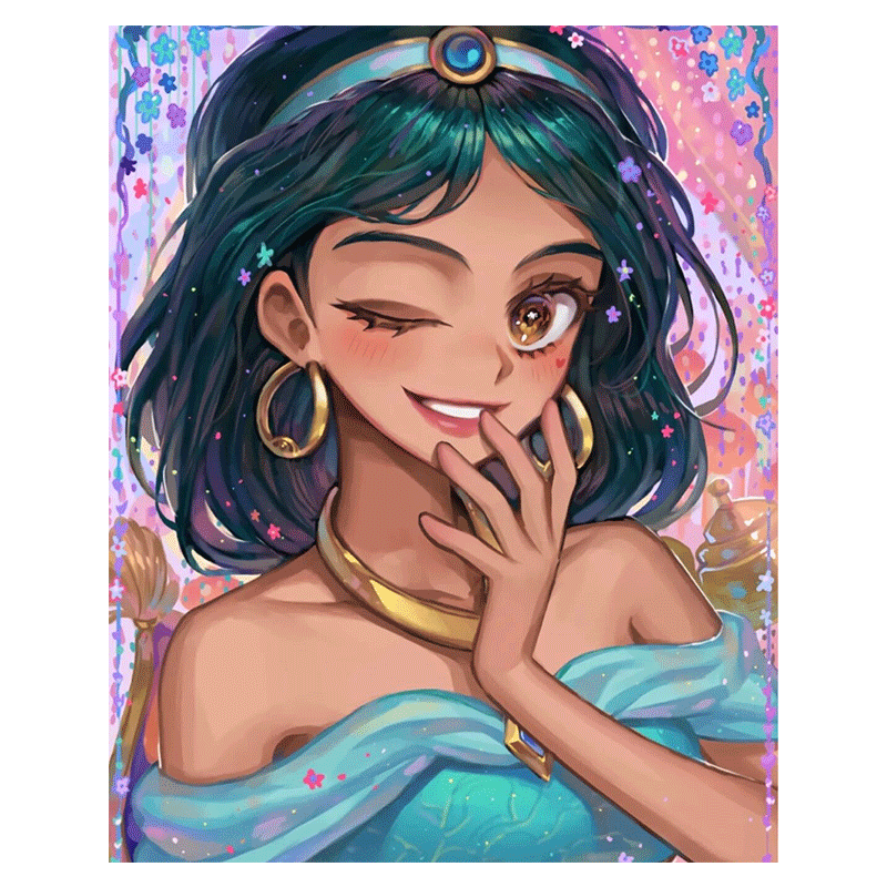 卡通儿童美丽公主diy数字油画