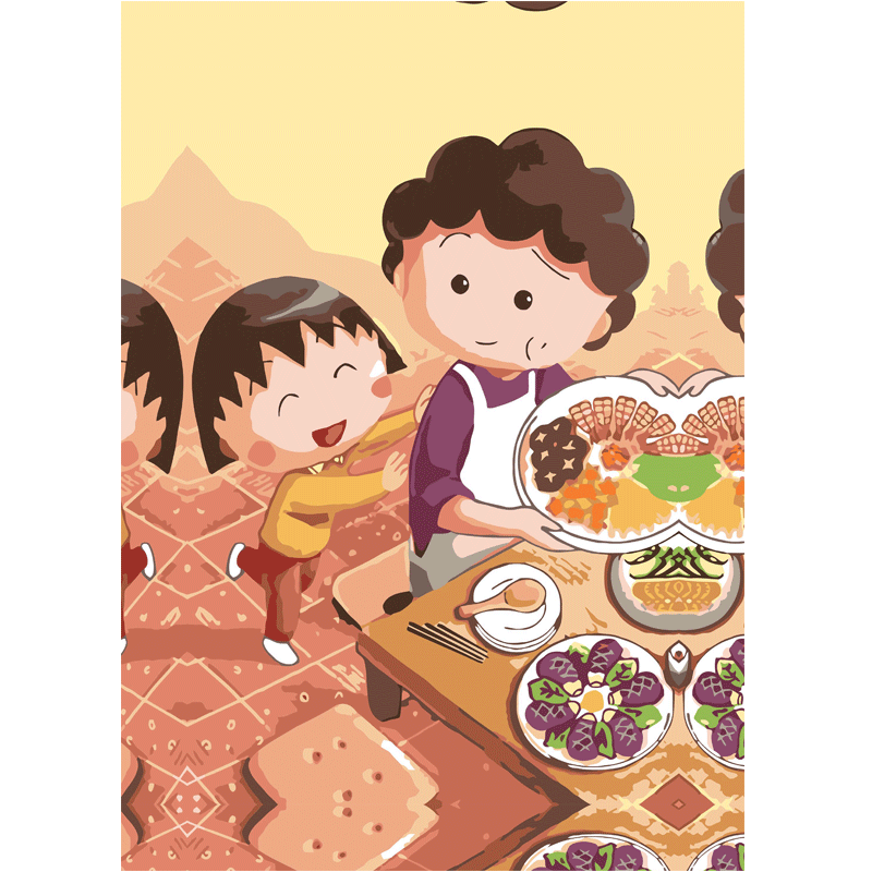 diy樱桃小丸子动画日本手工填色
