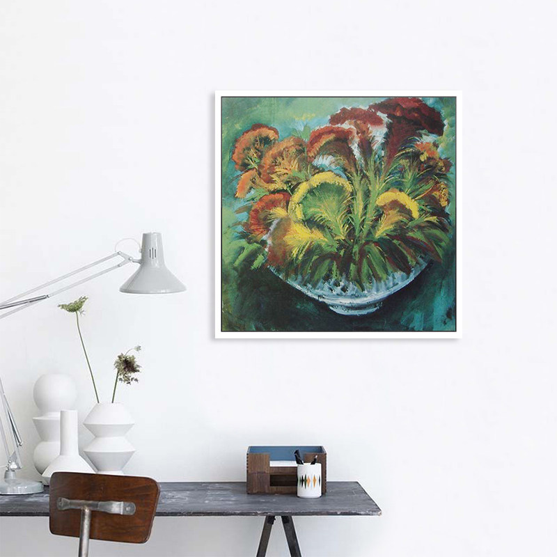 林风眠鸡冠花 diy数字油彩画手绘打发时间手工填充涂色数字油画