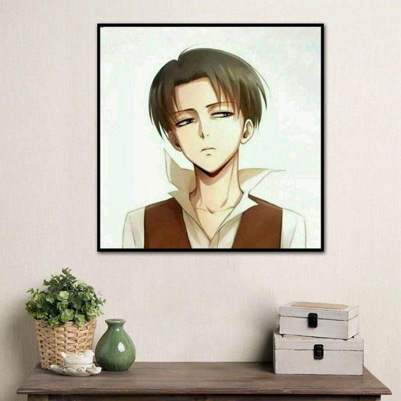 进击的巨人 利威尔 diy数字油画手绘填色减压装饰挂画 画画油彩画