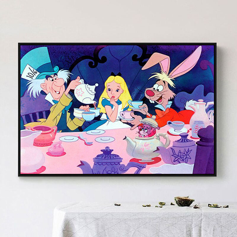 爱丽丝梦游仙境diy数字油画 手工填色油彩画迪士尼公主卡通动漫画