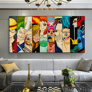 海贼王全家福diy数字油画手工填色油彩画 客厅卧室大尺寸家居挂画