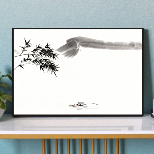 吴冠中写意风景 竹叶孤舟 江南小镇diy数字油画手绘填色油彩画